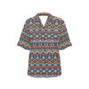 Aztec Style Print Pattern Women's Hawaiian Shirt