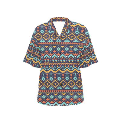 Aztec Style Print Pattern Women's Hawaiian Shirt