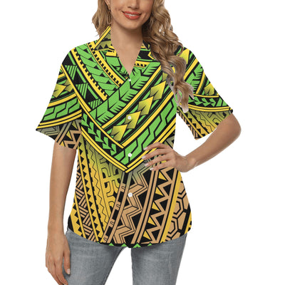 Polynesian Tribal Color Women's Hawaiian Shirt