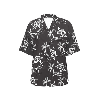 Palm Tree Pattern Print Design PT02 Women's Hawaiian Shirt