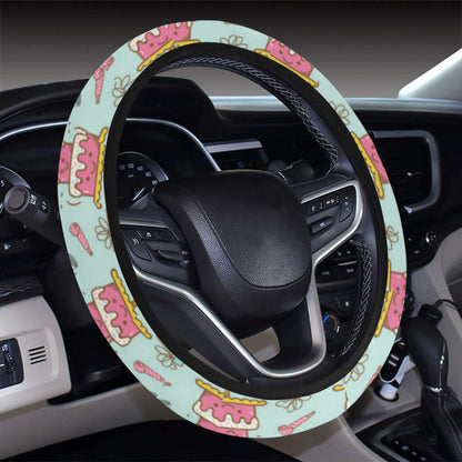 Cake Pattern Print Design 06 Steering Wheel Cover with Elastic Edge