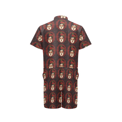 Day of the Dead Mexican Girl Men's Romper