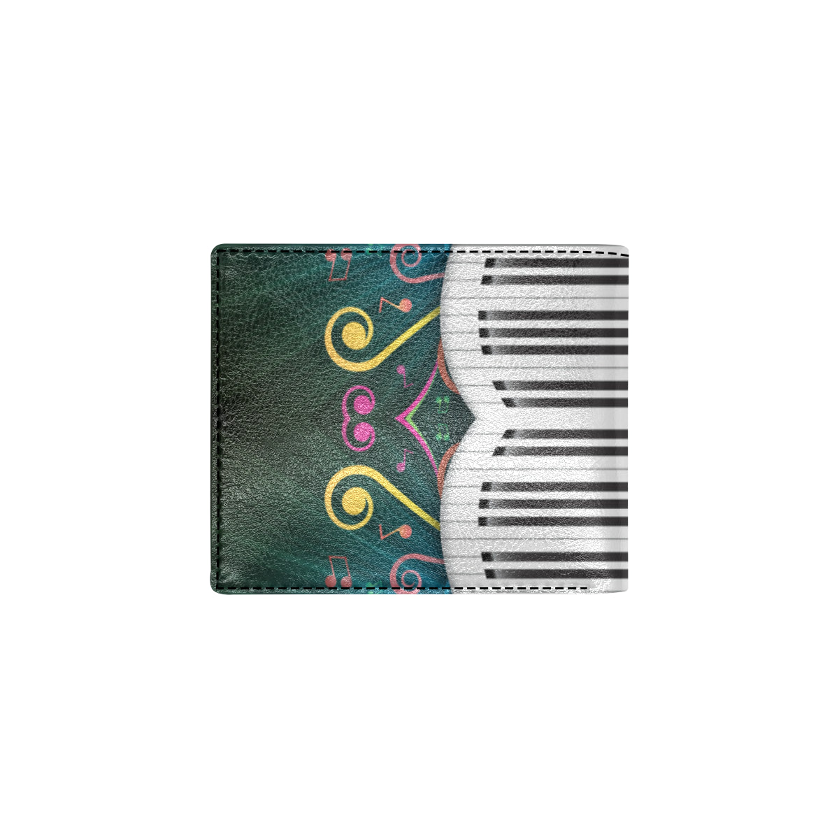 Piano Pattern Print Design 01 Men's ID Card Wallet