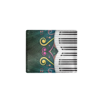Piano Pattern Print Design 01 Men's ID Card Wallet