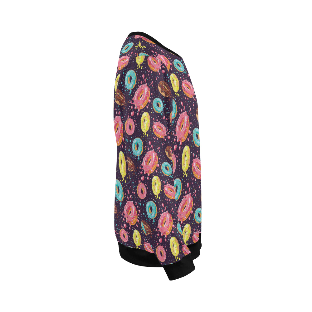 Donut Pattern Print Design DN03 Men Long Sleeve Sweatshirt