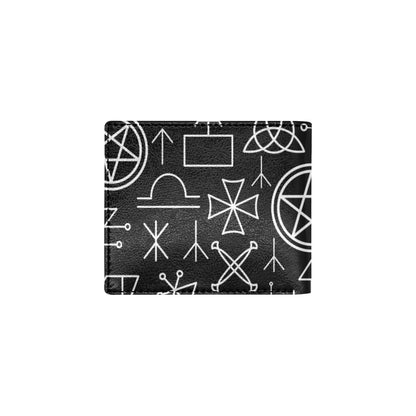 Pentagram Pattern Print Design A02 Men's ID Card Wallet