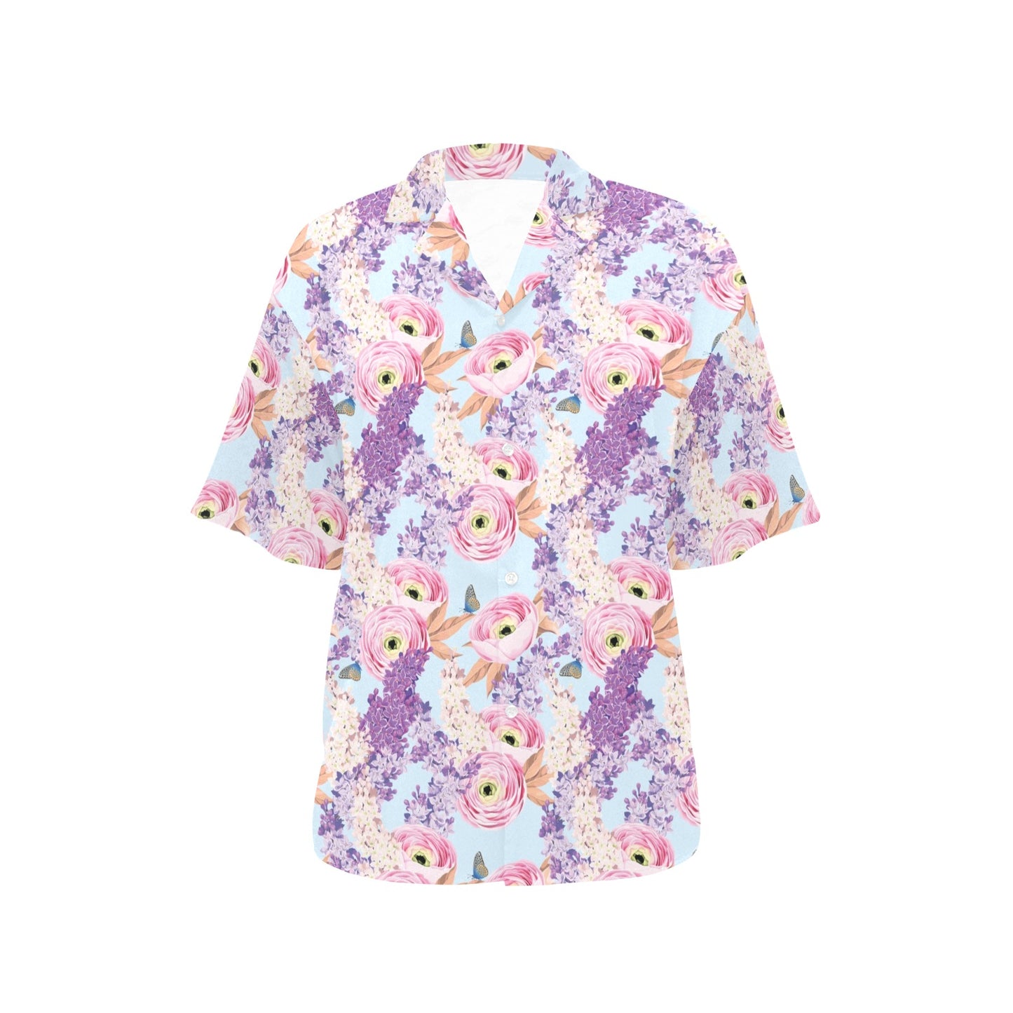Lilac Pattern Print Design LI03 Women's Hawaiian Shirt