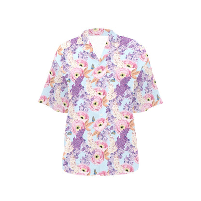 Lilac Pattern Print Design LI03 Women's Hawaiian Shirt