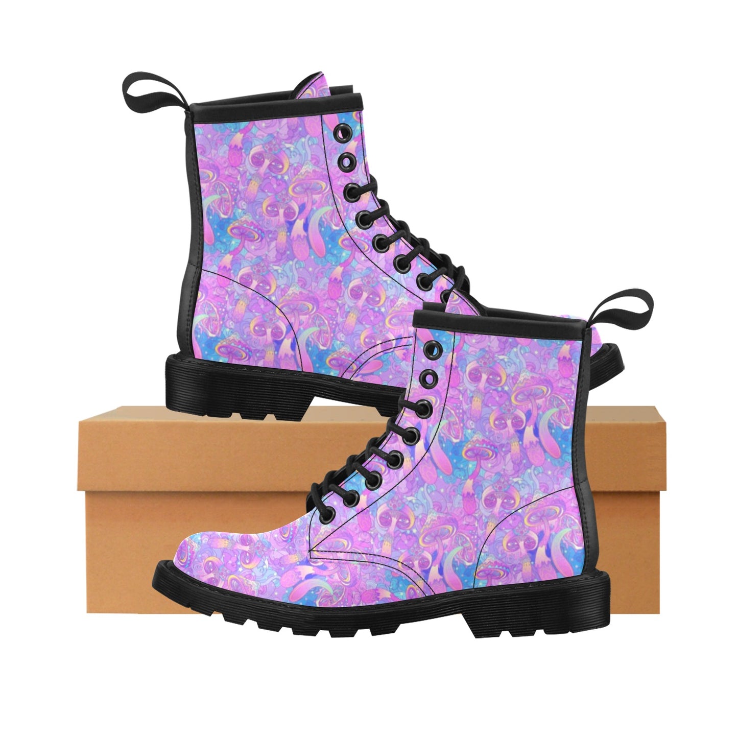 Psychedelic Trippy Mushroom Print Women's Boots
