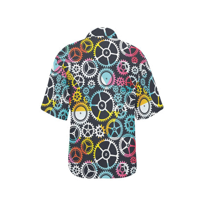 Mechanic Pattern Print Design 02 Women's Hawaiian Shirt