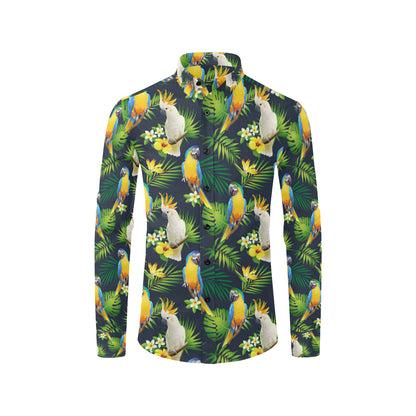 Parrot Pattern Print Design A03 Men's Long Sleeve Shirt