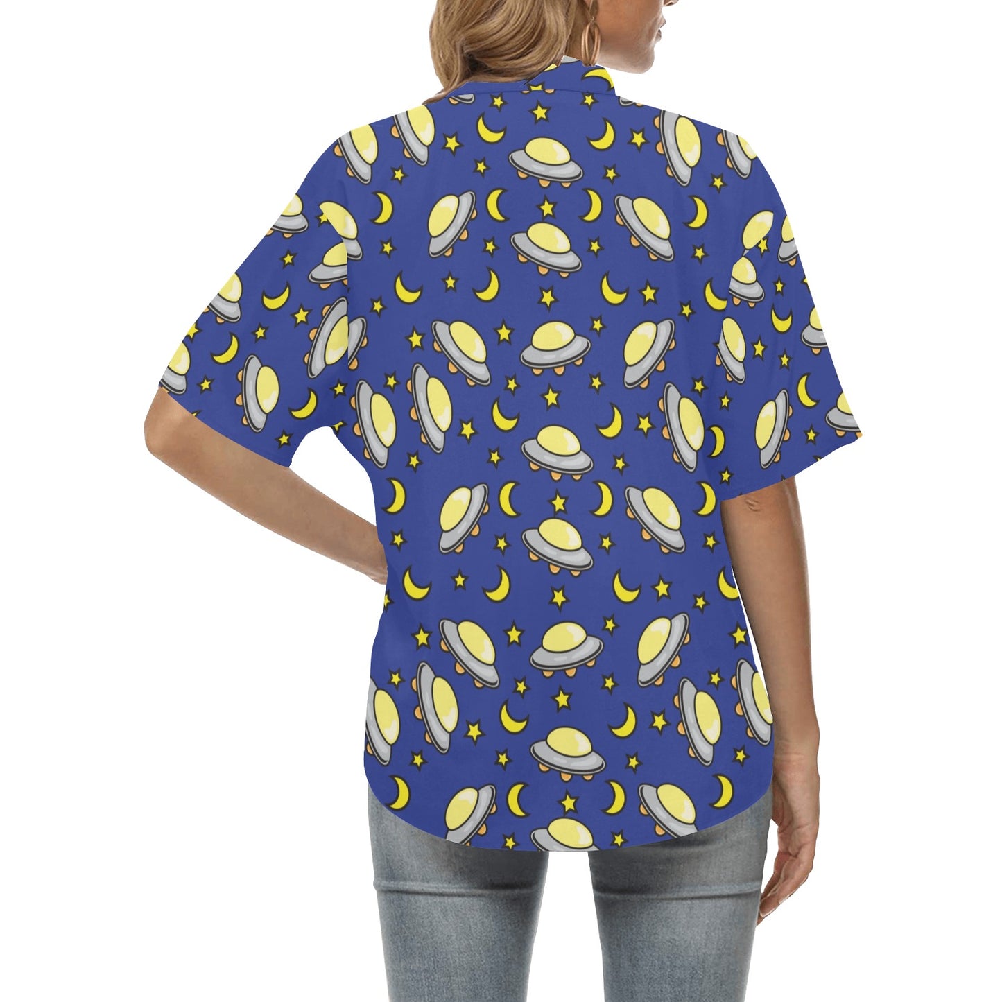 UFO Print Design LKS309 Women's Hawaiian Shirt
