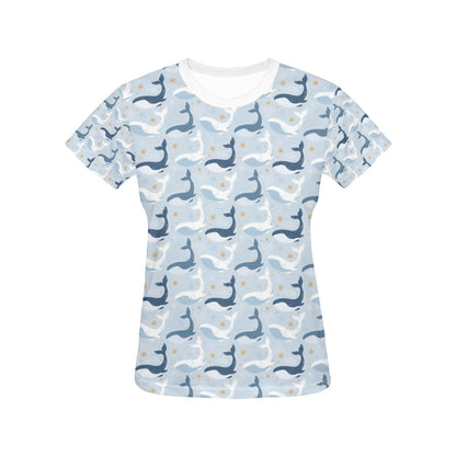 Whale Print Design LKS305 Women's  T-shirt