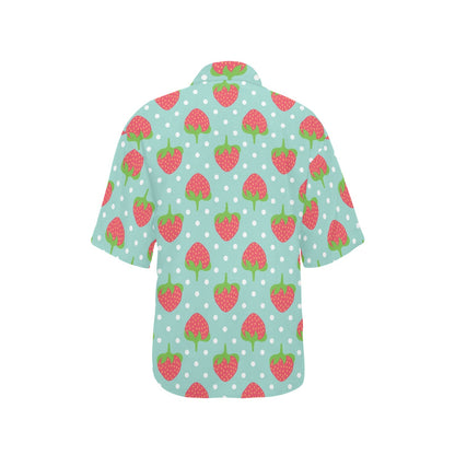 Strawberry Pattern Print Design SB06 Women's Hawaiian Shirt