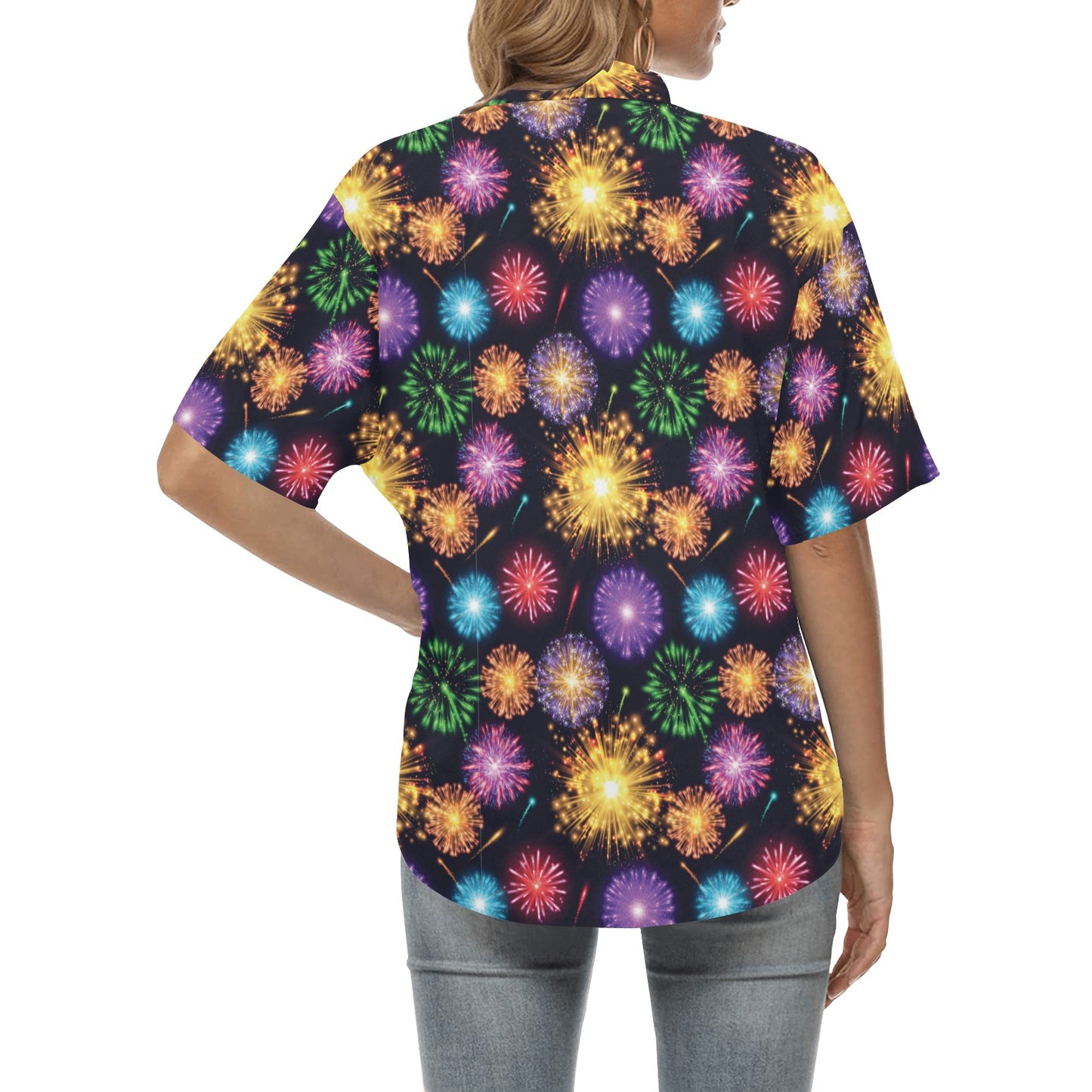 Firework Print Design LKS305 Women's Hawaiian Shirt