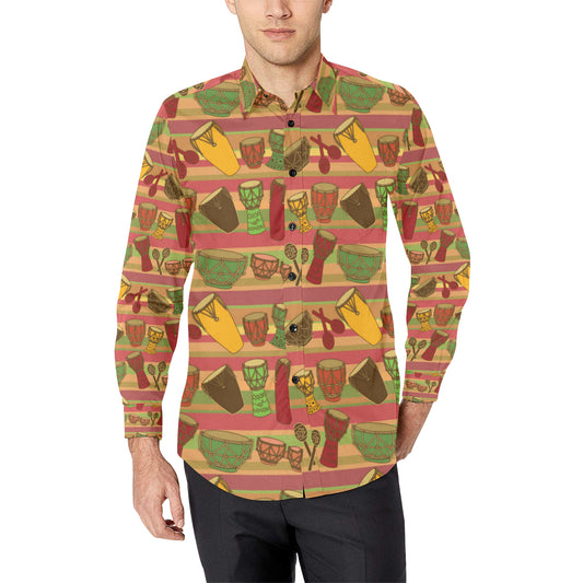 Percussion Pattern Print Design 01 Men's Long Sleeve Shirt