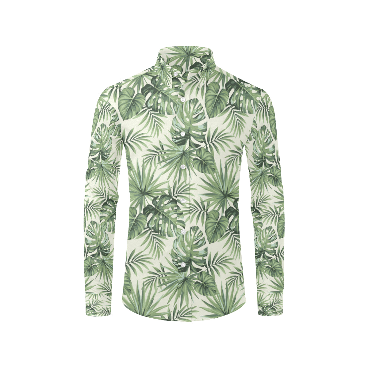 Palm Leaf Pattern Print Design A02 Men's Long Sleeve Shirt