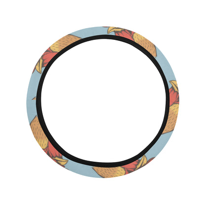 Rooster Pattern Print Design A05 Steering Wheel Cover with Elastic Edge