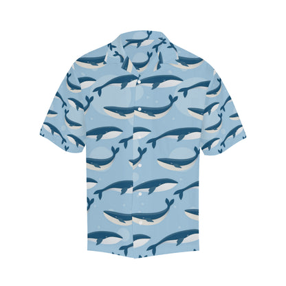 Blue Whale Pattern Print Design 02 Men's Hawaiian Shirt