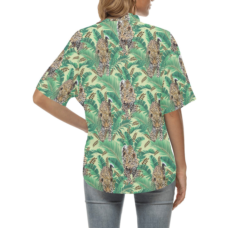 Leopard Pattern Print Design 03 Women's Hawaiian Shirt