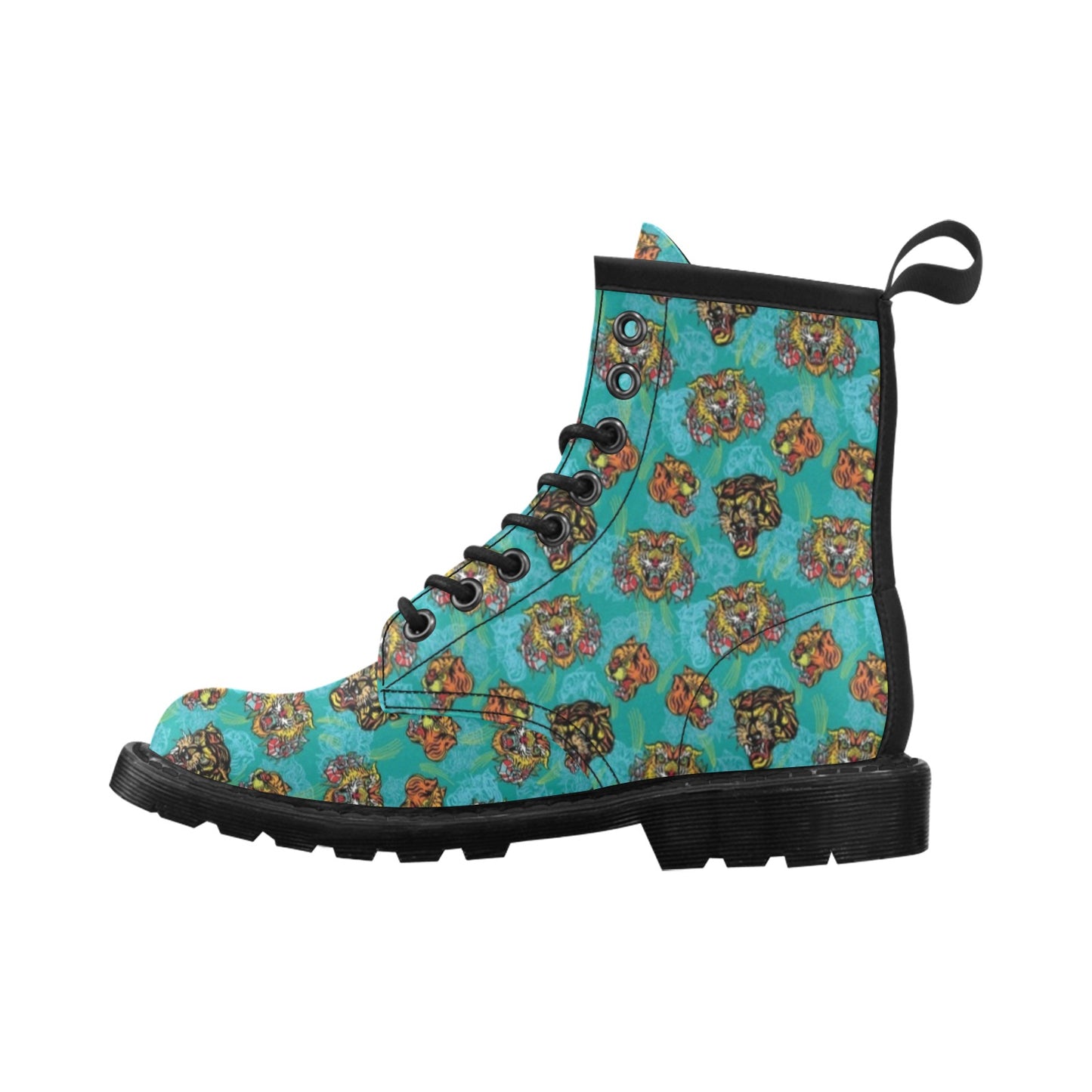Tattoo Tiger Head Print Design LKS304 Women's Boots