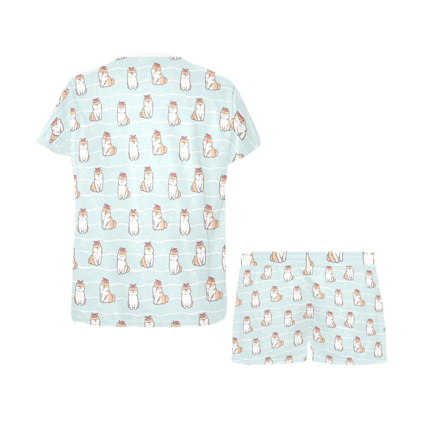 Shiba Inu Print Design LKS3011 Women's Short Pajama Set