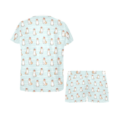 Shiba Inu Print Design LKS3011 Women's Short Pajama Set