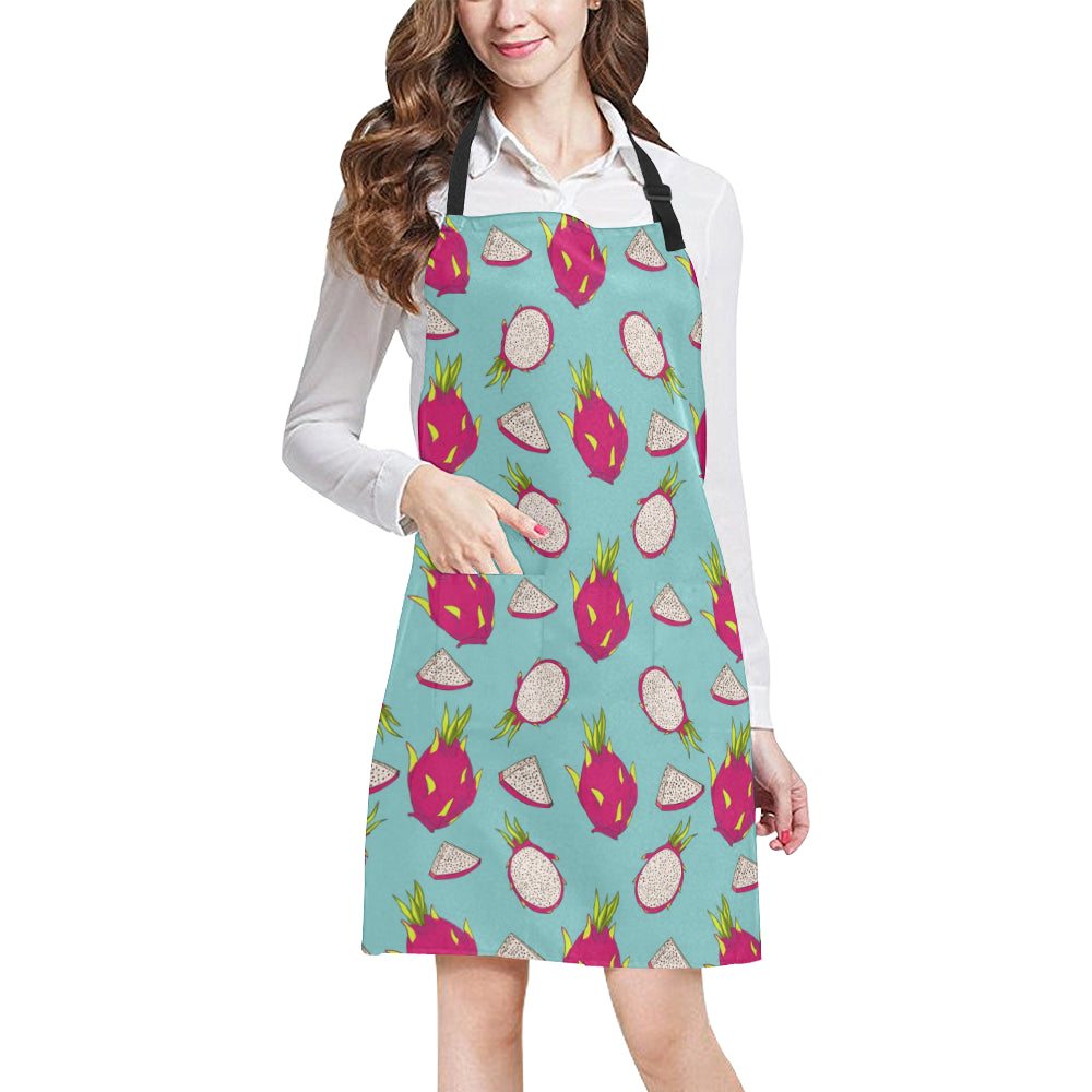 Dragonfruit Pattern Print Design DF01 Apron with Pocket