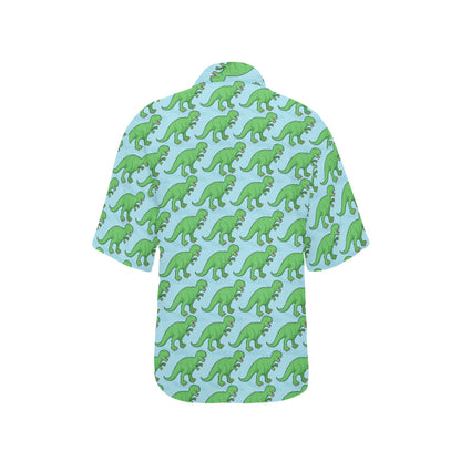 T Rex Pattern Print Design A01 Women's Hawaiian Shirt