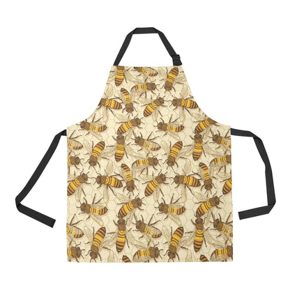 Bee Pattern Print Design BEE05 Apron with Pocket