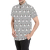 Bull Terrier Head Print Pattern Men's Short Sleeve Button Up Shirt