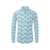 Narwhal Dolphin Print Men's Long Sleeve Shirt