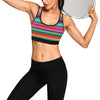 Mexican Blanket Colorful Print Pattern Sports Bra