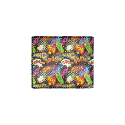 Comic Book Pattern Print Design 01 Men's ID Card Wallet