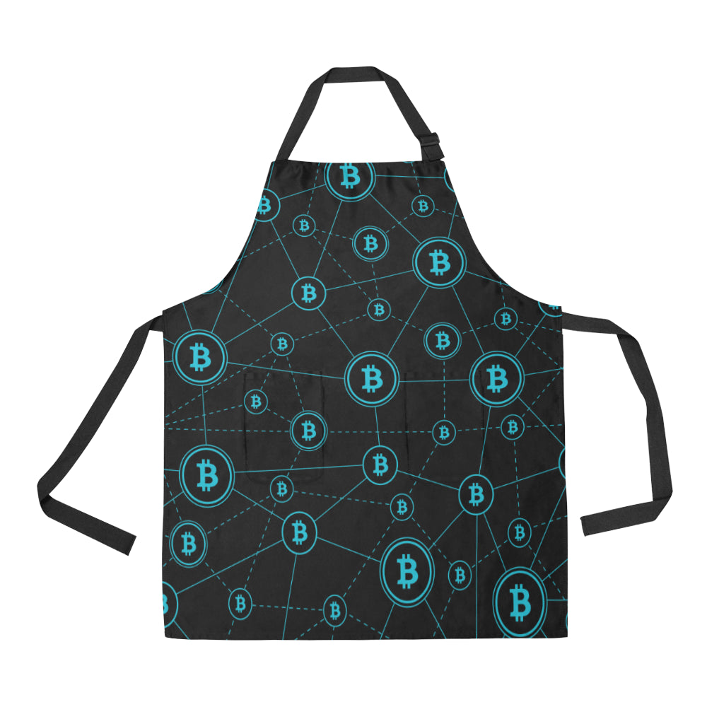 Cryptocurrency Pattern Print Design 01 Apron with Pocket