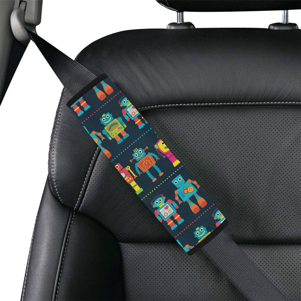 Robot Pattern Print Design A01 Car Seat Belt Cover