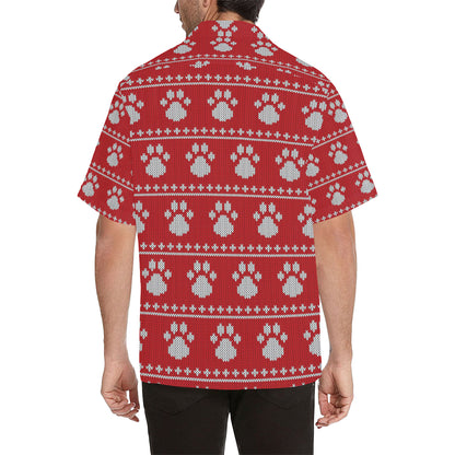 Knit Paw Pattern Print Design 03 Men's Hawaiian Shirt