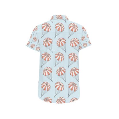 Skydiving Pattern Print Design 01 Men's Short Sleeve Button Up Shirt