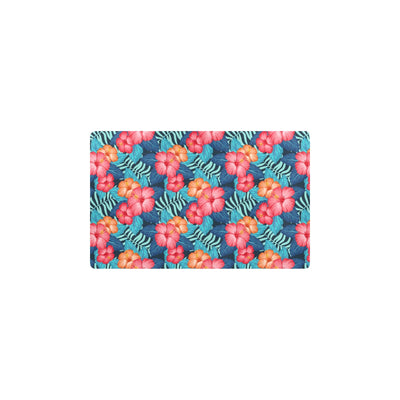 Red Hibiscus Pattern Print Design HB02 Kitchen Mat