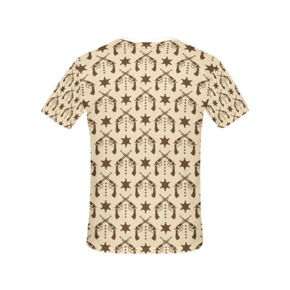 Western Cowboy Print Design LKS302 Women's  T-shirt