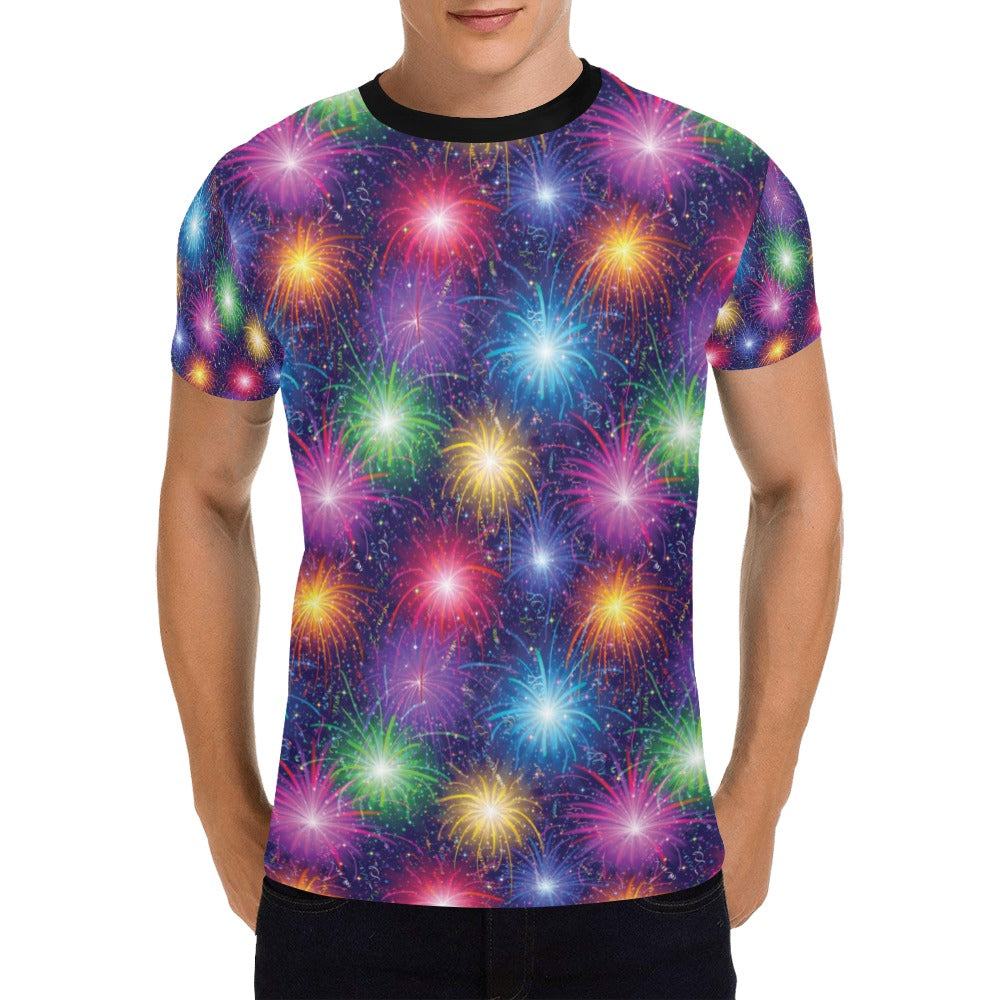 Firework Colorful Print Design LKS301 Men's All Over Print T-shirt