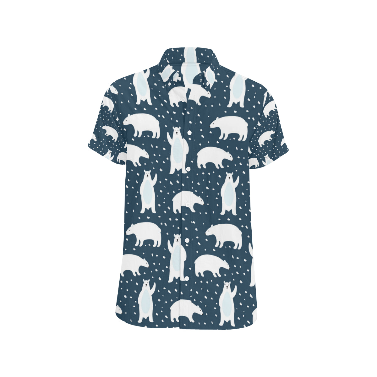 Polar Bear Pattern Print Design A02 Men's Short Sleeve Button Up Shirt