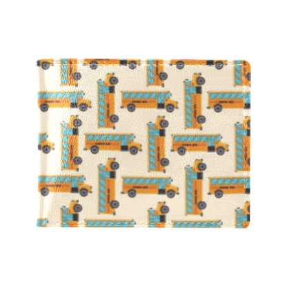 School Bus Print Design LKS305 Men's ID Card Wallet