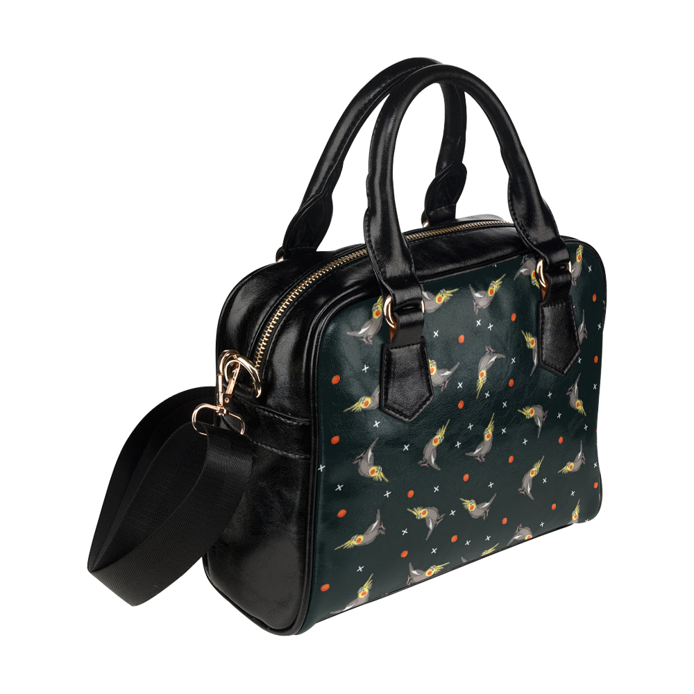Cockatiel Pattern Print Design 02 Shoulder Handbag