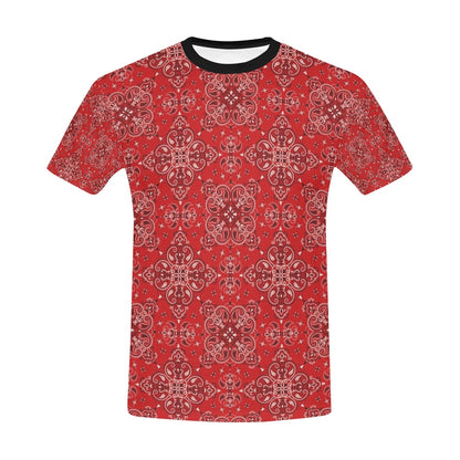 Bandana Red Pattern Print Design LKS3010 Men's All Over Print T-shirt