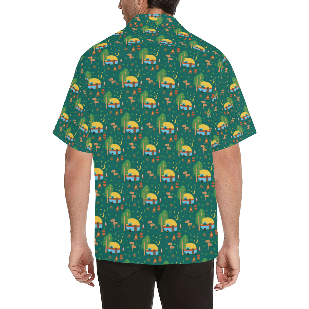 Camping Camper Pattern Print Design 06 Men's Hawaiian Shirt
