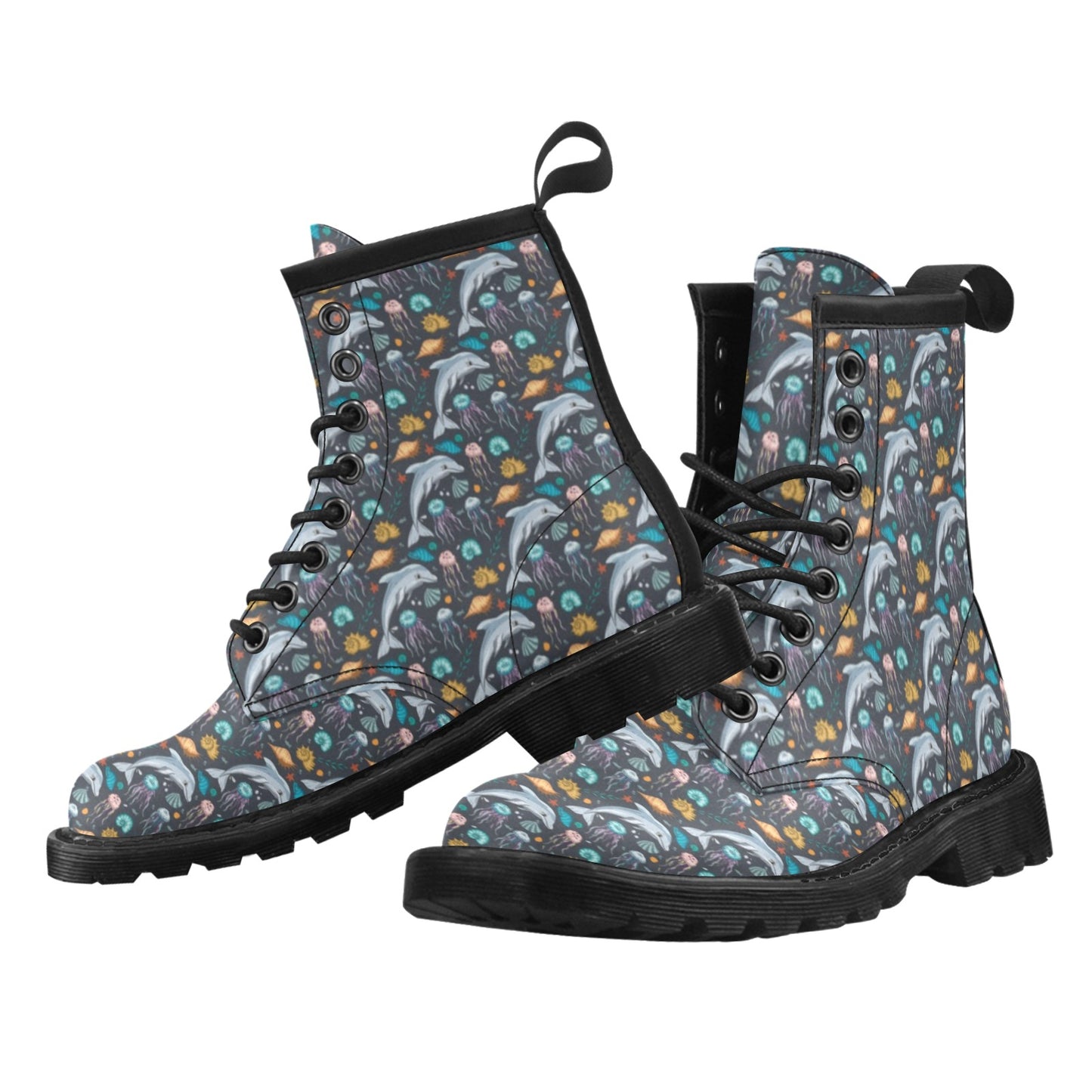 Underwater Dolphin Print Design LKS304 Women's Boots