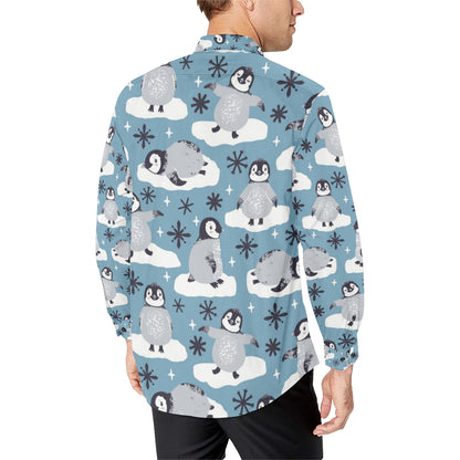 Penguin Pattern Print Design A05 Men's Long Sleeve Shirt