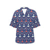 Anchor Pattern Print Design 07 Women's Hawaiian Shirt