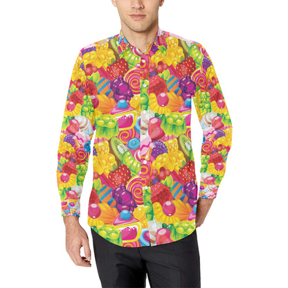 Candy Pattern Print Design CA01 Men's Long Sleeve Shirt